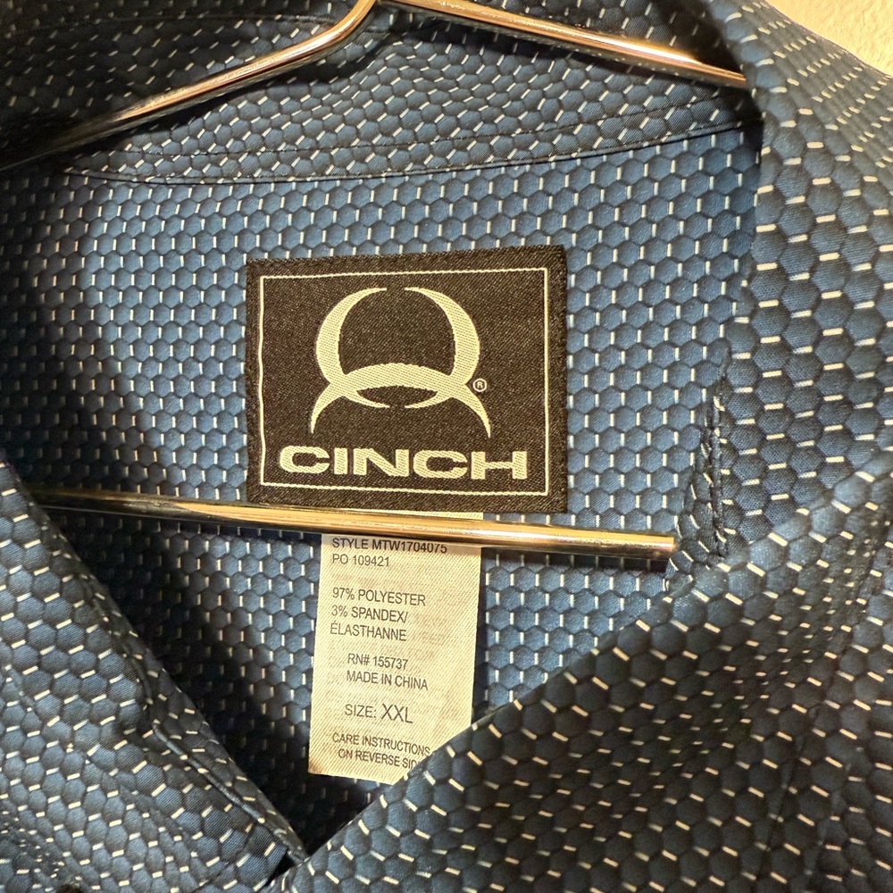 Cinch Blue Casual Button Down Shirt with Textured Fabric